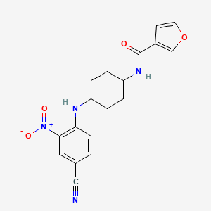 molecular formula C18H18N4O4 B7383802 N-[4-(4-cyano-2-nitroanilino)cyclohexyl]furan-3-carboxamide 