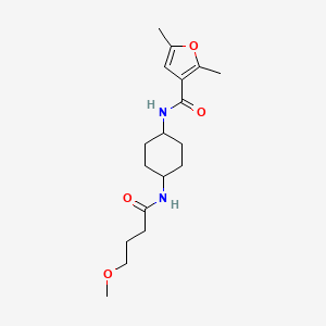 molecular formula C18H28N2O4 B7383808 N-[4-(4-methoxybutanoylamino)cyclohexyl]-2,5-dimethylfuran-3-carboxamide 