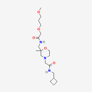 molecular formula C19H35N3O5 B7383841 N-(cyclobutylmethyl)-2-[2-[[[2-(3-methoxypropoxy)acetyl]amino]methyl]-2-methylmorpholin-4-yl]acetamide 