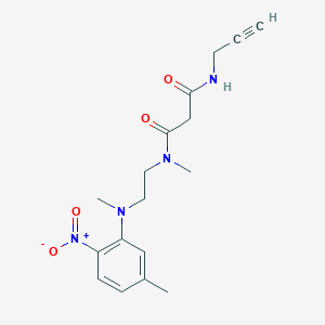 molecular formula C17H22N4O4 B7383848 N'-[2-(N,5-dimethyl-2-nitroanilino)ethyl]-N'-methyl-N-prop-2-ynylpropanediamide 