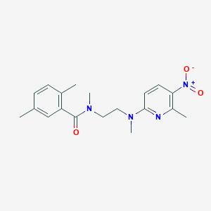 molecular formula C19H24N4O3 B7383858 N,2,5-trimethyl-N-[2-[methyl-(6-methyl-5-nitropyridin-2-yl)amino]ethyl]benzamide 