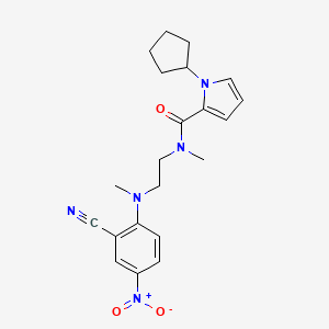 molecular formula C21H25N5O3 B7383868 N-[2-(2-cyano-N-methyl-4-nitroanilino)ethyl]-1-cyclopentyl-N-methylpyrrole-2-carboxamide 