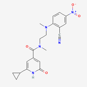 molecular formula C20H21N5O4 B7383880 N-[2-(2-cyano-N-methyl-4-nitroanilino)ethyl]-2-cyclopropyl-N-methyl-6-oxo-1H-pyridine-4-carboxamide 