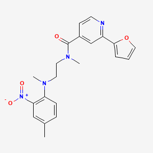 molecular formula C21H22N4O4 B7383884 N-[2-(N,4-dimethyl-2-nitroanilino)ethyl]-2-(furan-2-yl)-N-methylpyridine-4-carboxamide 