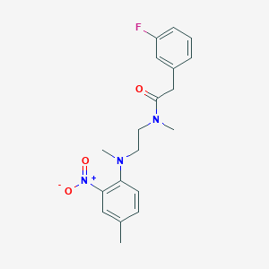 molecular formula C19H22FN3O3 B7383896 N-[2-(N,4-dimethyl-2-nitroanilino)ethyl]-2-(3-fluorophenyl)-N-methylacetamide 