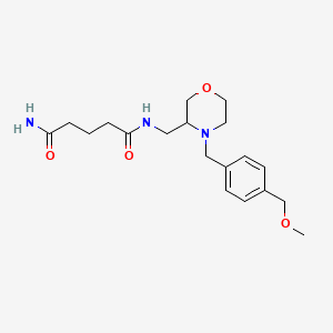 molecular formula C19H29N3O4 B7383911 N'-[[4-[[4-(methoxymethyl)phenyl]methyl]morpholin-3-yl]methyl]pentanediamide 