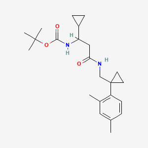 molecular formula C23H34N2O3 B7383958 tert-butyl N-[1-cyclopropyl-3-[[1-(2,4-dimethylphenyl)cyclopropyl]methylamino]-3-oxopropyl]carbamate 