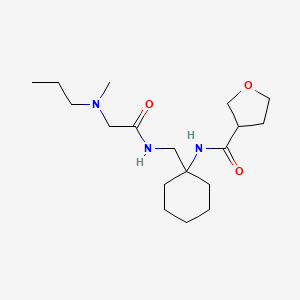 molecular formula C18H33N3O3 B7383985 N-[1-[[[2-[methyl(propyl)amino]acetyl]amino]methyl]cyclohexyl]oxolane-3-carboxamide 