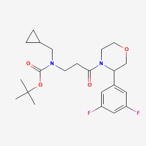 molecular formula C22H30F2N2O4 B7384042 tert-butyl N-(cyclopropylmethyl)-N-[3-[3-(3,5-difluorophenyl)morpholin-4-yl]-3-oxopropyl]carbamate 