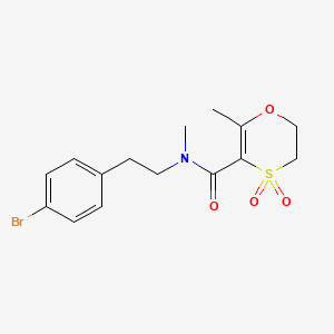 molecular formula C15H18BrNO4S B7384065 N-[2-(4-bromophenyl)ethyl]-N,6-dimethyl-4,4-dioxo-2,3-dihydro-1,4-oxathiine-5-carboxamide 