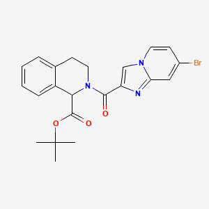 molecular formula C22H22BrN3O3 B7384114 tert-butyl 2-(7-bromoimidazo[1,2-a]pyridine-2-carbonyl)-3,4-dihydro-1H-isoquinoline-1-carboxylate 