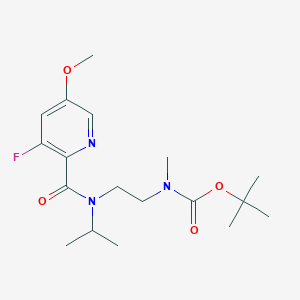 molecular formula C18H28FN3O4 B7384127 tert-butyl N-[2-[(3-fluoro-5-methoxypyridine-2-carbonyl)-propan-2-ylamino]ethyl]-N-methylcarbamate 