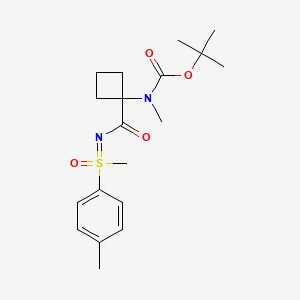 molecular formula C19H28N2O4S B7384164 tert-butyl N-methyl-N-[1-[[methyl-(4-methylphenyl)-oxo-lambda6-sulfanylidene]carbamoyl]cyclobutyl]carbamate 