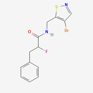molecular formula C13H12BrFN2OS B7384190 N-[(4-bromo-1,2-thiazol-5-yl)methyl]-2-fluoro-3-phenylpropanamide 