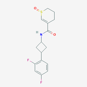 molecular formula C16H17F2NO2S B7384207 N-[3-(2,4-difluorophenyl)cyclobutyl]-1-oxo-3,4-dihydro-2H-thiopyran-5-carboxamide 