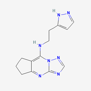 molecular formula C13H15N7 B7384428 N-[2-(1H-pyrazol-5-yl)ethyl]-1,8,10,12-tetrazatricyclo[7.3.0.03,7]dodeca-2,7,9,11-tetraen-2-amine 