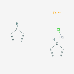 molecular formula C10H9ClFeHg 10* B073845 Ferrocene, (chloromercurio)- CAS No. 1273-75-2