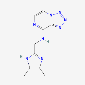 molecular formula C10H12N8 B7384543 N-[(4,5-dimethyl-1H-imidazol-2-yl)methyl]tetrazolo[1,5-a]pyrazin-8-amine 