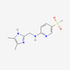 molecular formula C12H16N4O2S B7384558 N-[(4,5-dimethyl-1H-imidazol-2-yl)methyl]-5-methylsulfonylpyridin-2-amine 