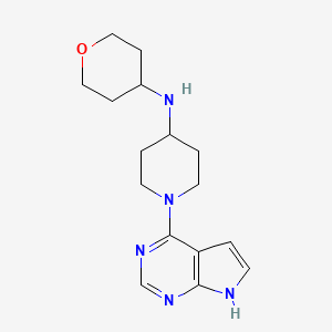 molecular formula C16H23N5O B7384817 N-(oxan-4-yl)-1-(7H-pyrrolo[2,3-d]pyrimidin-4-yl)piperidin-4-amine 