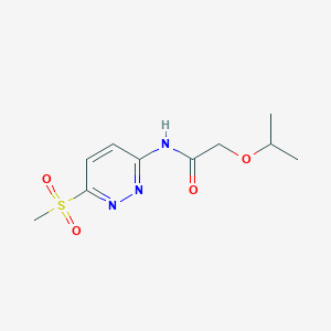 molecular formula C10H15N3O4S B7385009 N-(6-methylsulfonylpyridazin-3-yl)-2-propan-2-yloxyacetamide 