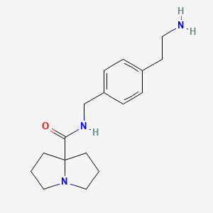molecular formula C17H25N3O B7385089 N-[[4-(2-aminoethyl)phenyl]methyl]-1,2,3,5,6,7-hexahydropyrrolizine-8-carboxamide 