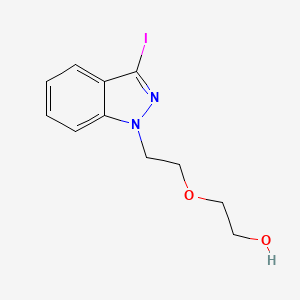 molecular formula C11H13IN2O2 B7385189 2-[2-(3-Iodoindazol-1-yl)ethoxy]ethanol 