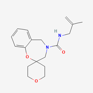 molecular formula C18H24N2O3 B7385334 N-(2-methylprop-2-enyl)spiro[3,5-dihydro-1,4-benzoxazepine-2,4'-oxane]-4-carboxamide 