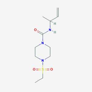 molecular formula C11H21N3O3S B7385347 N-but-3-en-2-yl-4-ethylsulfonylpiperazine-1-carboxamide 