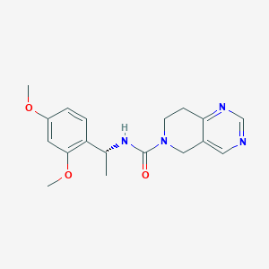 molecular formula C18H22N4O3 B7385618 N-[(1R)-1-(2,4-dimethoxyphenyl)ethyl]-7,8-dihydro-5H-pyrido[4,3-d]pyrimidine-6-carboxamide 