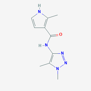 molecular formula C10H13N5O B7385647 N-(1,5-dimethyltriazol-4-yl)-2-methyl-1H-pyrrole-3-carboxamide 