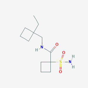molecular formula C12H22N2O3S B7385771 N-[(1-ethylcyclobutyl)methyl]-1-sulfamoylcyclobutane-1-carboxamide 