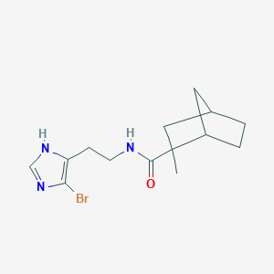 molecular formula C14H20BrN3O B7385777 N-[2-(4-bromo-1H-imidazol-5-yl)ethyl]-2-methylbicyclo[2.2.1]heptane-2-carboxamide 