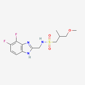 molecular formula C13H17F2N3O3S B7385860 N-[(4,5-difluoro-1H-benzimidazol-2-yl)methyl]-3-methoxy-2-methylpropane-1-sulfonamide 