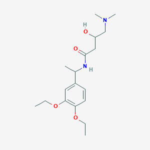 molecular formula C18H30N2O4 B7386021 N-[1-(3,4-diethoxyphenyl)ethyl]-4-(dimethylamino)-3-hydroxybutanamide 