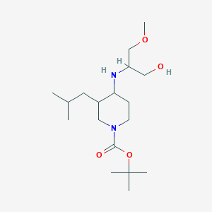 molecular formula C18H36N2O4 B7386049 Tert-butyl 4-[(1-hydroxy-3-methoxypropan-2-yl)amino]-3-(2-methylpropyl)piperidine-1-carboxylate 