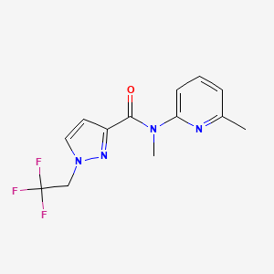 molecular formula C13H13F3N4O B7386139 N-methyl-N-(6-methylpyridin-2-yl)-1-(2,2,2-trifluoroethyl)pyrazole-3-carboxamide 