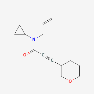 molecular formula C14H19NO2 B7386158 N-cyclopropyl-3-(oxan-3-yl)-N-prop-2-enylprop-2-ynamide 