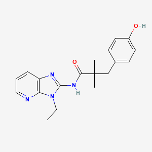 molecular formula C19H22N4O2 B7386220 N-(3-ethylimidazo[4,5-b]pyridin-2-yl)-3-(4-hydroxyphenyl)-2,2-dimethylpropanamide 