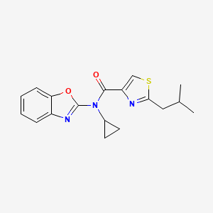 molecular formula C18H19N3O2S B7386295 N-(1,3-benzoxazol-2-yl)-N-cyclopropyl-2-(2-methylpropyl)-1,3-thiazole-4-carboxamide 