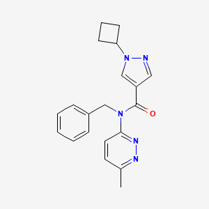 molecular formula C20H21N5O B7386361 N-benzyl-1-cyclobutyl-N-(6-methylpyridazin-3-yl)pyrazole-4-carboxamide 