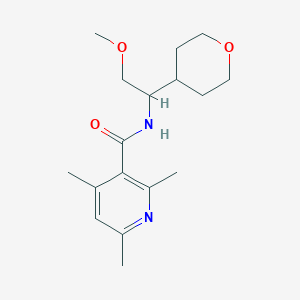 molecular formula C17H26N2O3 B7386382 N-[2-methoxy-1-(oxan-4-yl)ethyl]-2,4,6-trimethylpyridine-3-carboxamide 