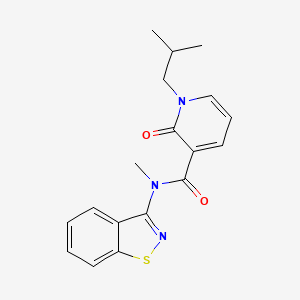 molecular formula C18H19N3O2S B7386390 N-(1,2-benzothiazol-3-yl)-N-methyl-1-(2-methylpropyl)-2-oxopyridine-3-carboxamide 