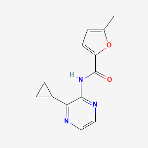 molecular formula C13H13N3O2 B7386427 N-(3-cyclopropylpyrazin-2-yl)-5-methylfuran-2-carboxamide 