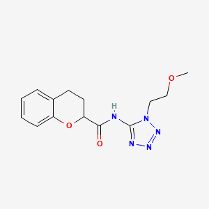 molecular formula C14H17N5O3 B7386454 N-[1-(2-methoxyethyl)tetrazol-5-yl]-3,4-dihydro-2H-chromene-2-carboxamide 
