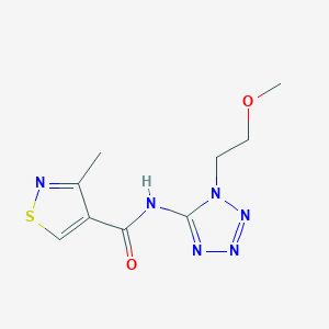 molecular formula C9H12N6O2S B7386458 N-[1-(2-methoxyethyl)tetrazol-5-yl]-3-methyl-1,2-thiazole-4-carboxamide 