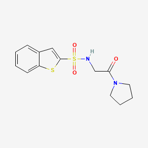 molecular formula C14H16N2O3S2 B7386491 N-(2-oxo-2-pyrrolidin-1-ylethyl)-1-benzothiophene-2-sulfonamide 