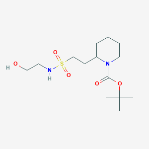 molecular formula C14H28N2O5S B7386532 Tert-butyl 2-[2-(2-hydroxyethylsulfamoyl)ethyl]piperidine-1-carboxylate 