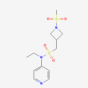 molecular formula C12H19N3O4S2 B7386544 N-ethyl-1-(1-methylsulfonylazetidin-3-yl)-N-pyridin-4-ylmethanesulfonamide 