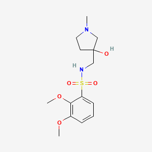molecular formula C14H22N2O5S B7386572 N-[(3-hydroxy-1-methylpyrrolidin-3-yl)methyl]-2,3-dimethoxybenzenesulfonamide 